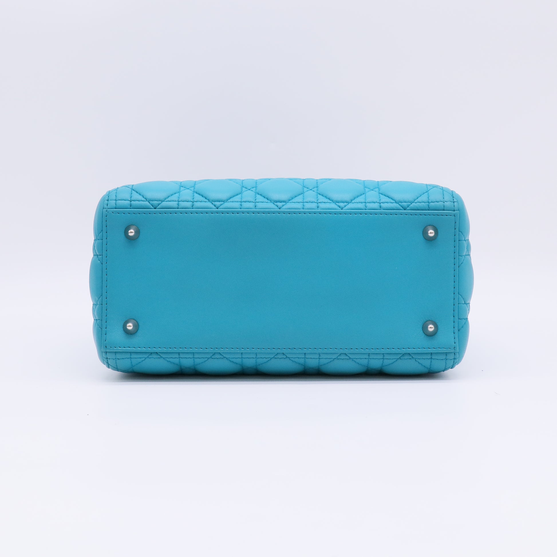 Christian Dior Medium Lady Dior Bag in Turquoise Cannage Lambskin Leather B23035