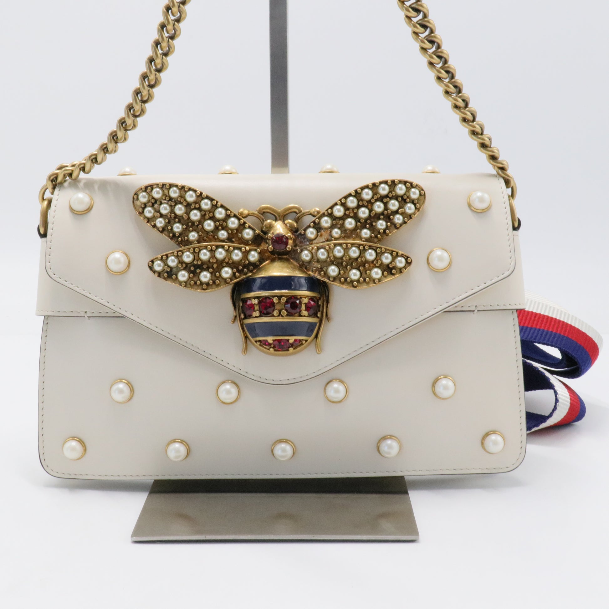Broadway Pearly Bee Shoulder Bag Embellished Leather Mini