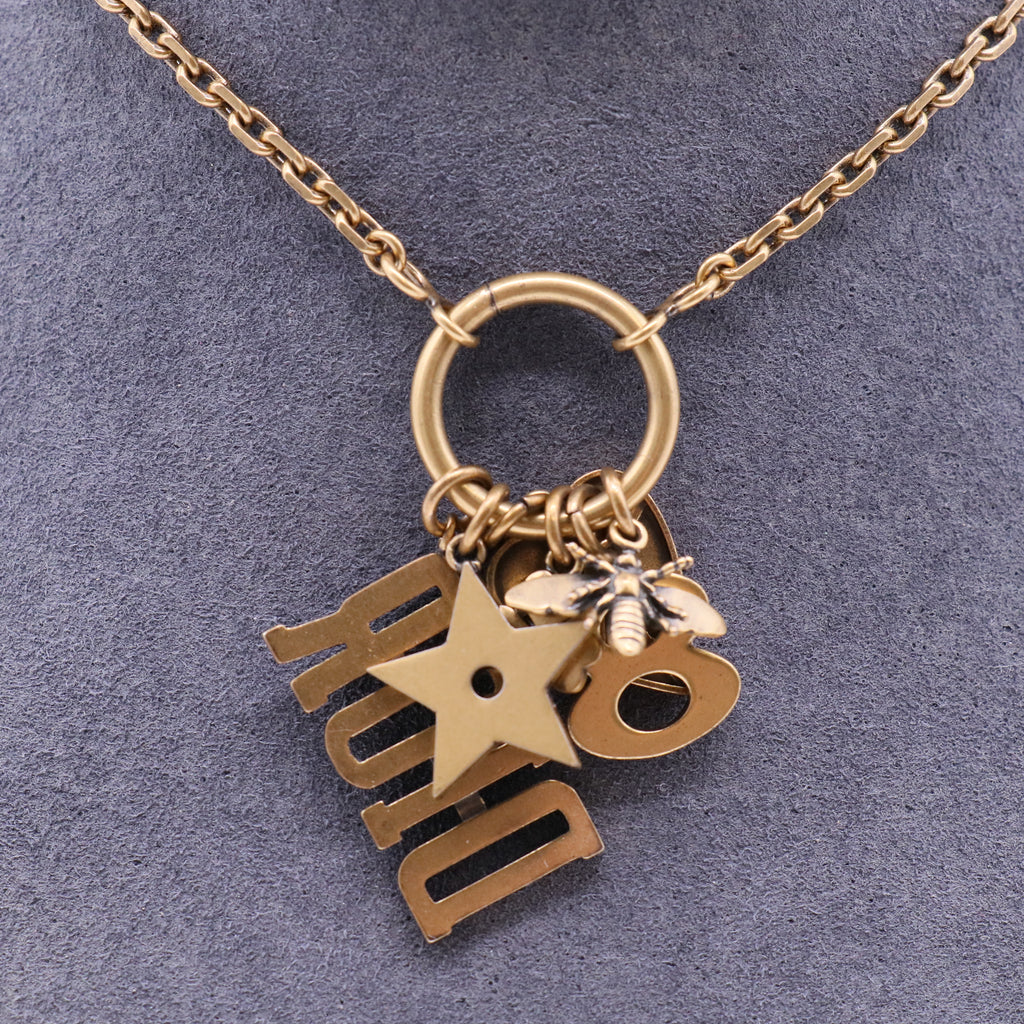 D Porte-Bonheur Charm Pendant Necklace