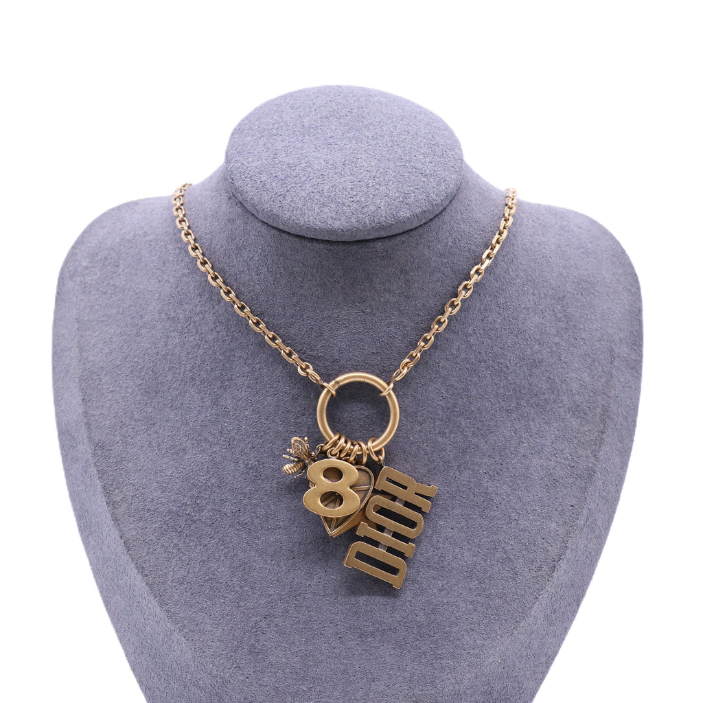 D Porte-Bonheur Charm Pendant Necklace