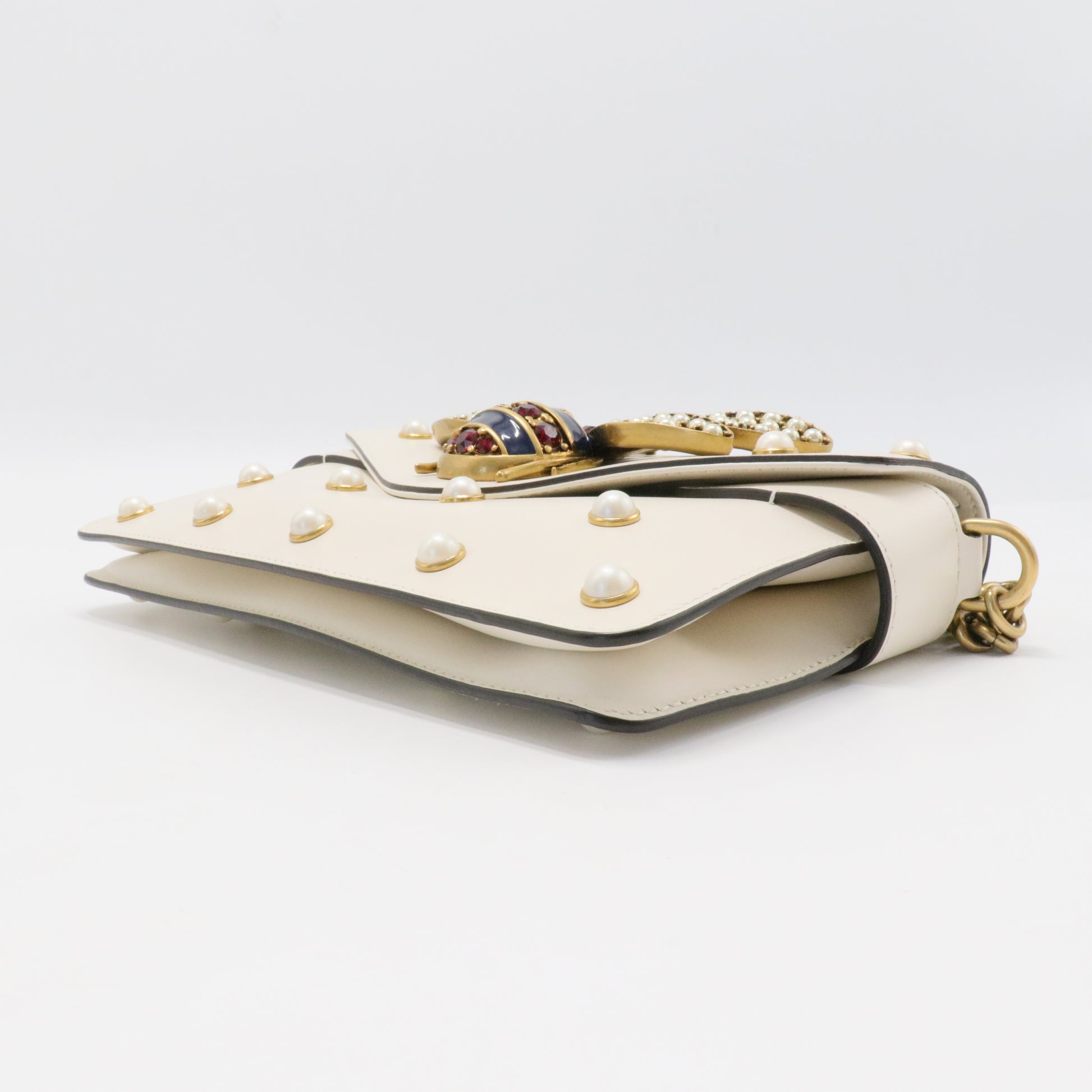 Broadway Pearly Bee Shoulder Bag Embellished Leather Mini