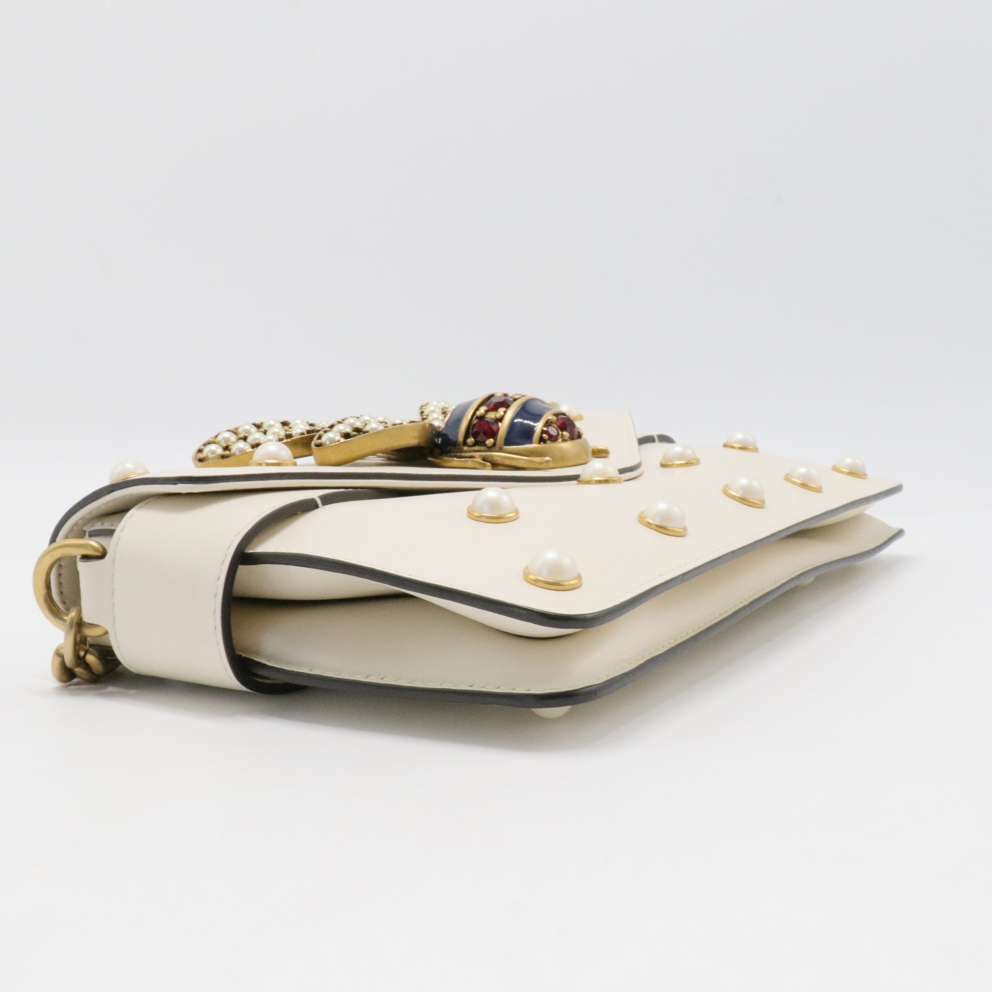 Broadway Pearly Bee Shoulder Bag Embellished Leather Mini