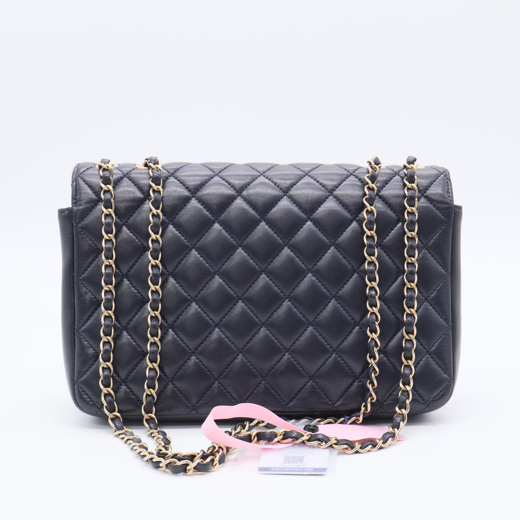Black Quilted Lambskin Leather Paris-New York Medium CC Chic Bag TWINS LDJ3412