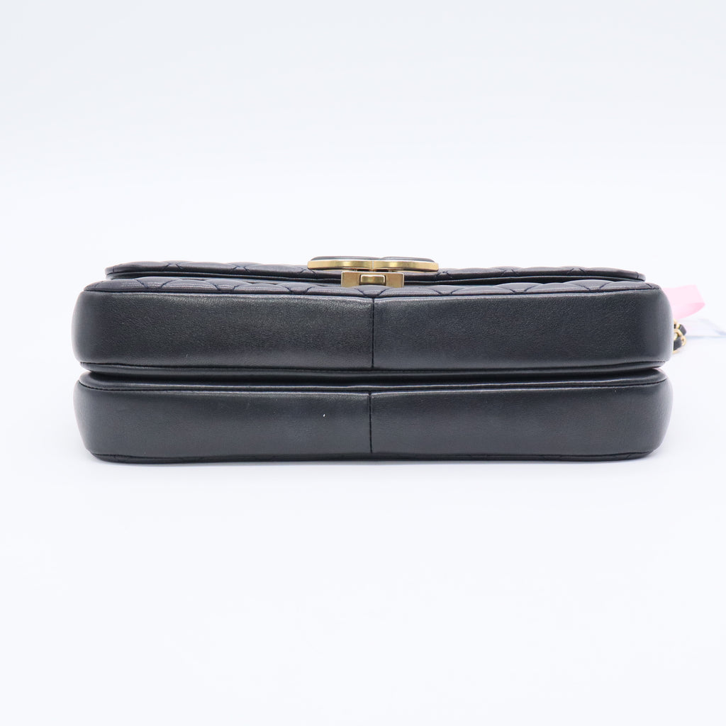 Black Quilted Lambskin Leather Paris-New York Medium CC Chic Bag TWINS LDJ3412