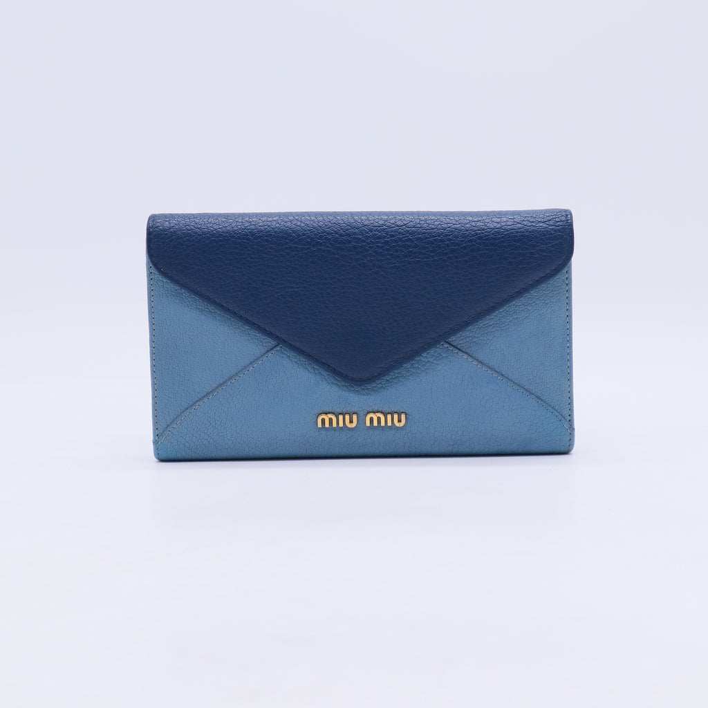 Miu Miu Madras Leather Envelope Wallet W21151