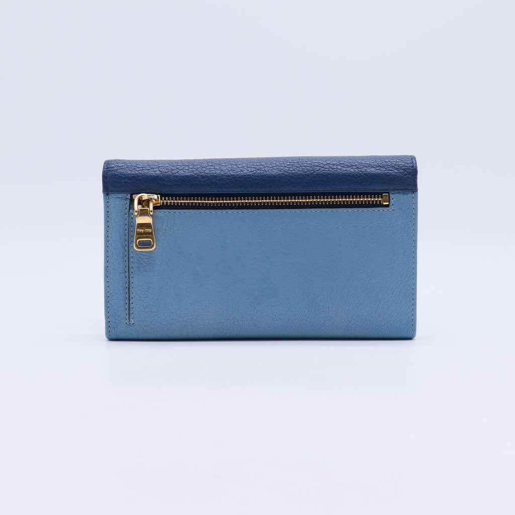 Miu Miu Madras Leather Envelope Wallet W21151