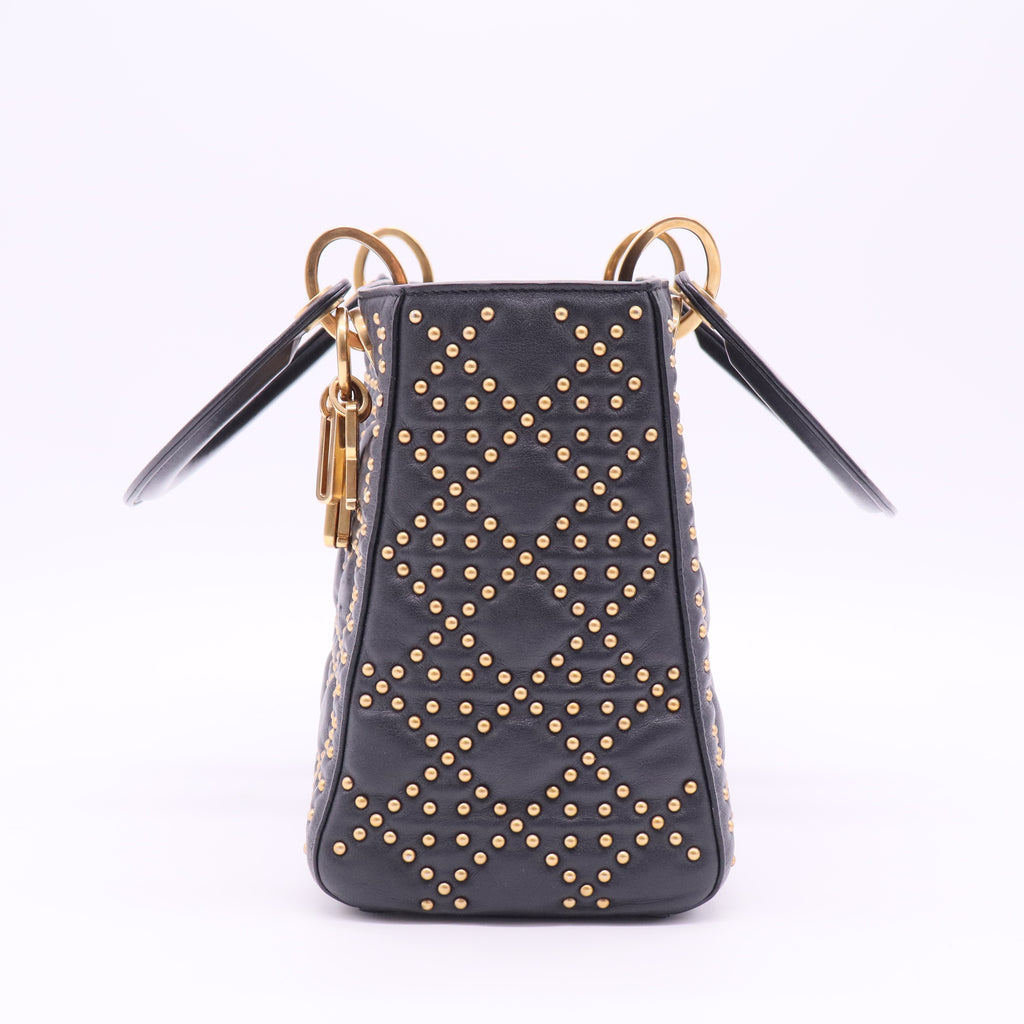 Supple Lady Dior Bag Cannage Studded Lambskin Medium