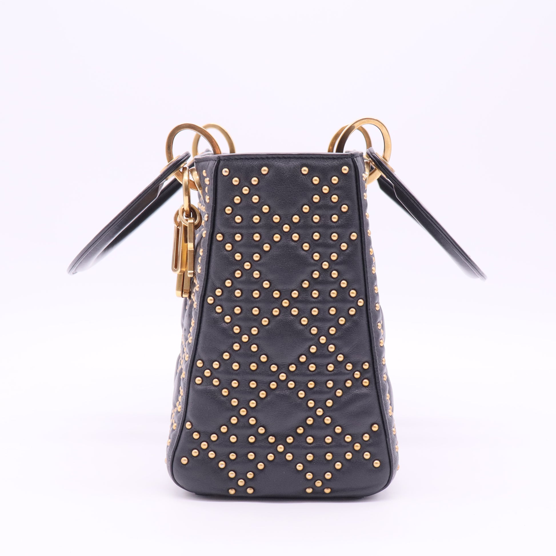 Supple Lady Dior Bag Cannage Studded Lambskin Medium