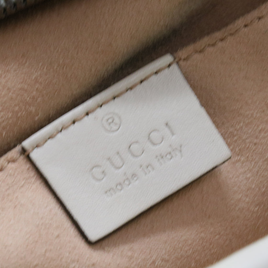 White GG Marmont Matelasse Leather Crossbody Bag