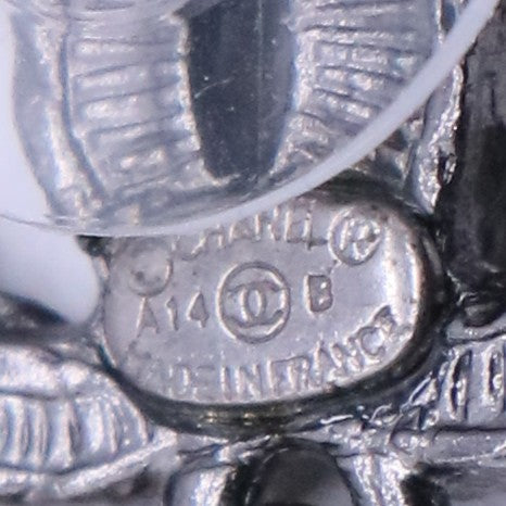 CC Logo Black Crystal Pearl Drop Earrings