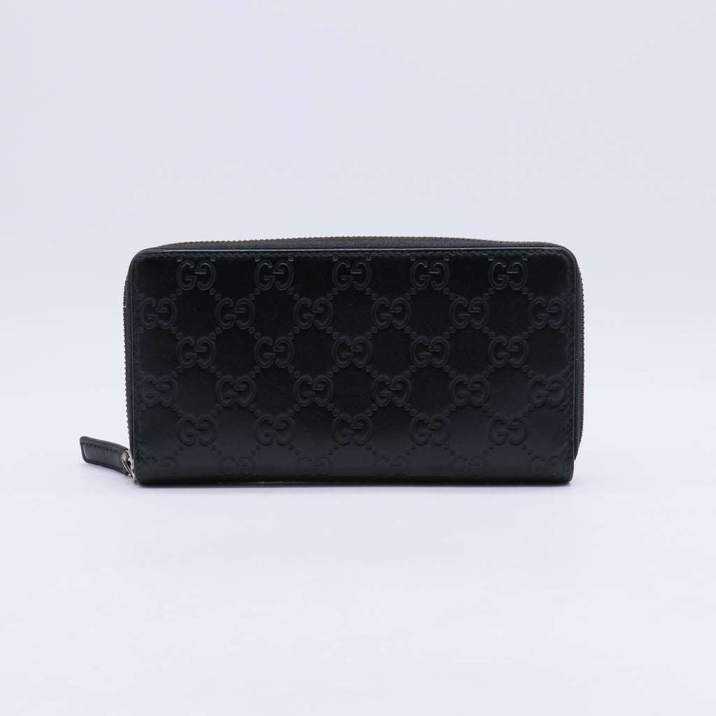 Gucci Signature Leather Zip Around Wallet W21220