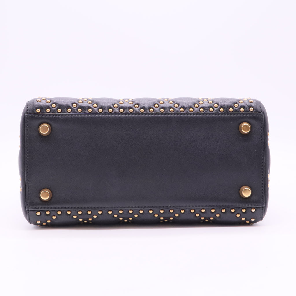 Supple Lady Dior Bag Cannage Studded Lambskin Medium