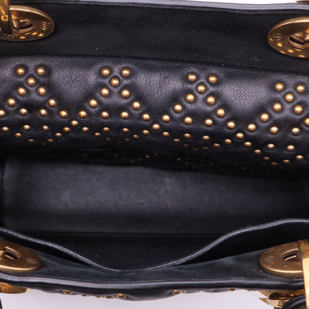 Supple Lady Dior Bag Cannage Studded Lambskin Medium