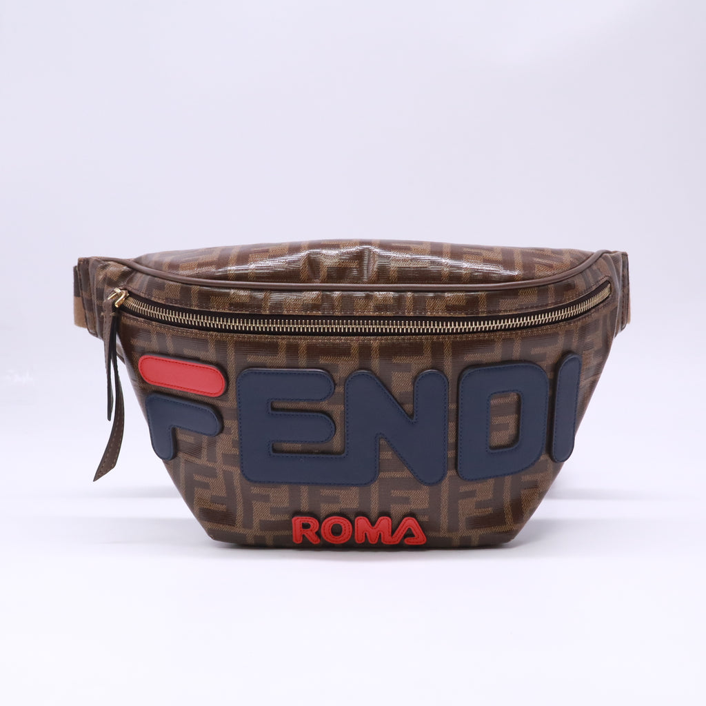 Fendi Mania Logo Waist Bag Zucca Coated Canvas Twins LDZ701