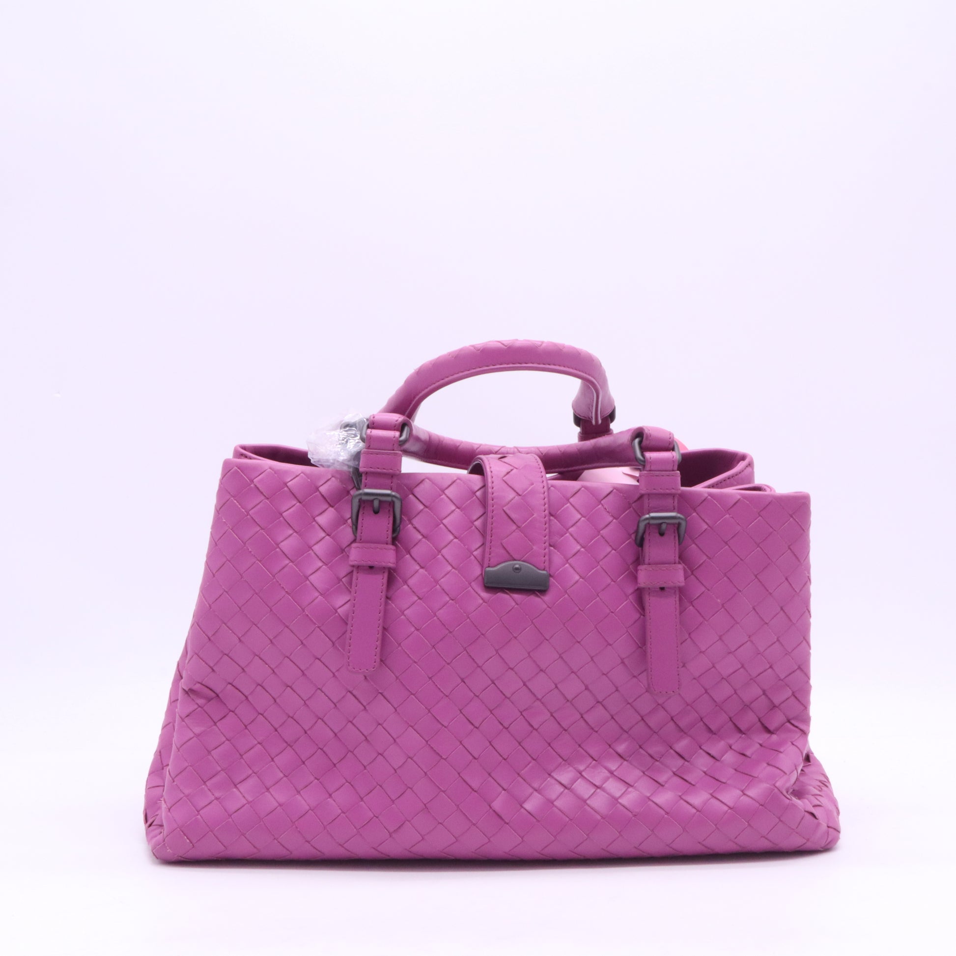 Bottega Veneta Shock Pink Intrecciato Woven Nappa Leather Roma Tote Bag Twins LDJ3963