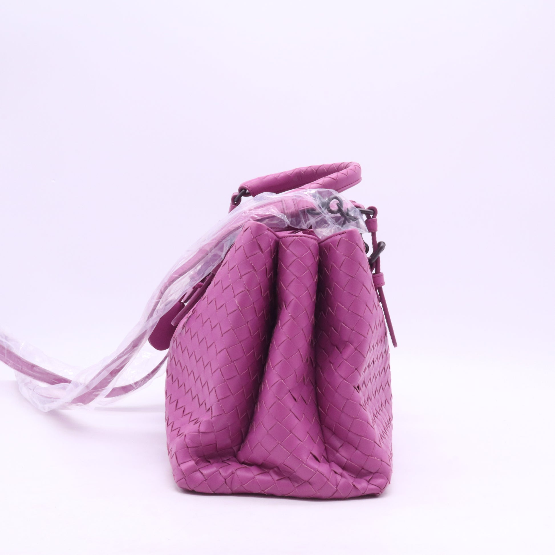 Bottega Veneta Shock Pink Intrecciato Woven Nappa Leather Roma Tote Bag Twins LDJ3963