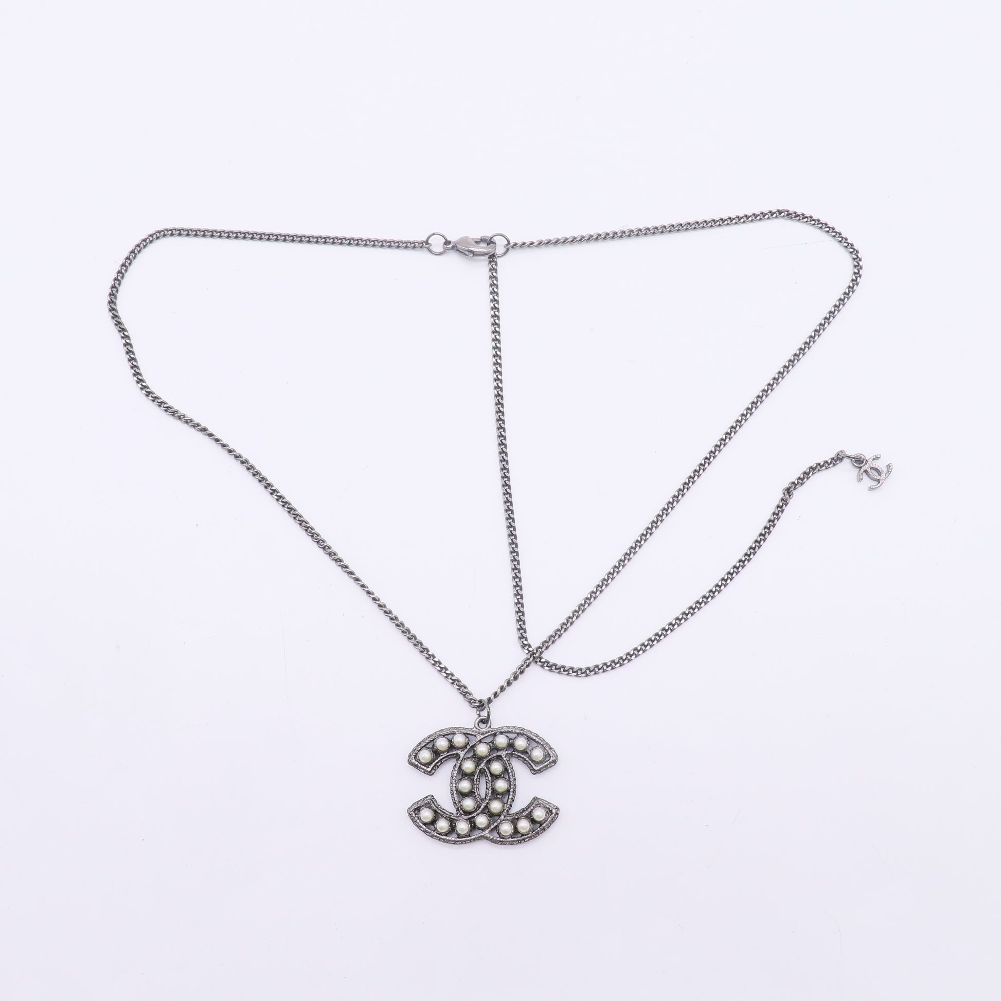 CC Pendant Necklace Silver W22890