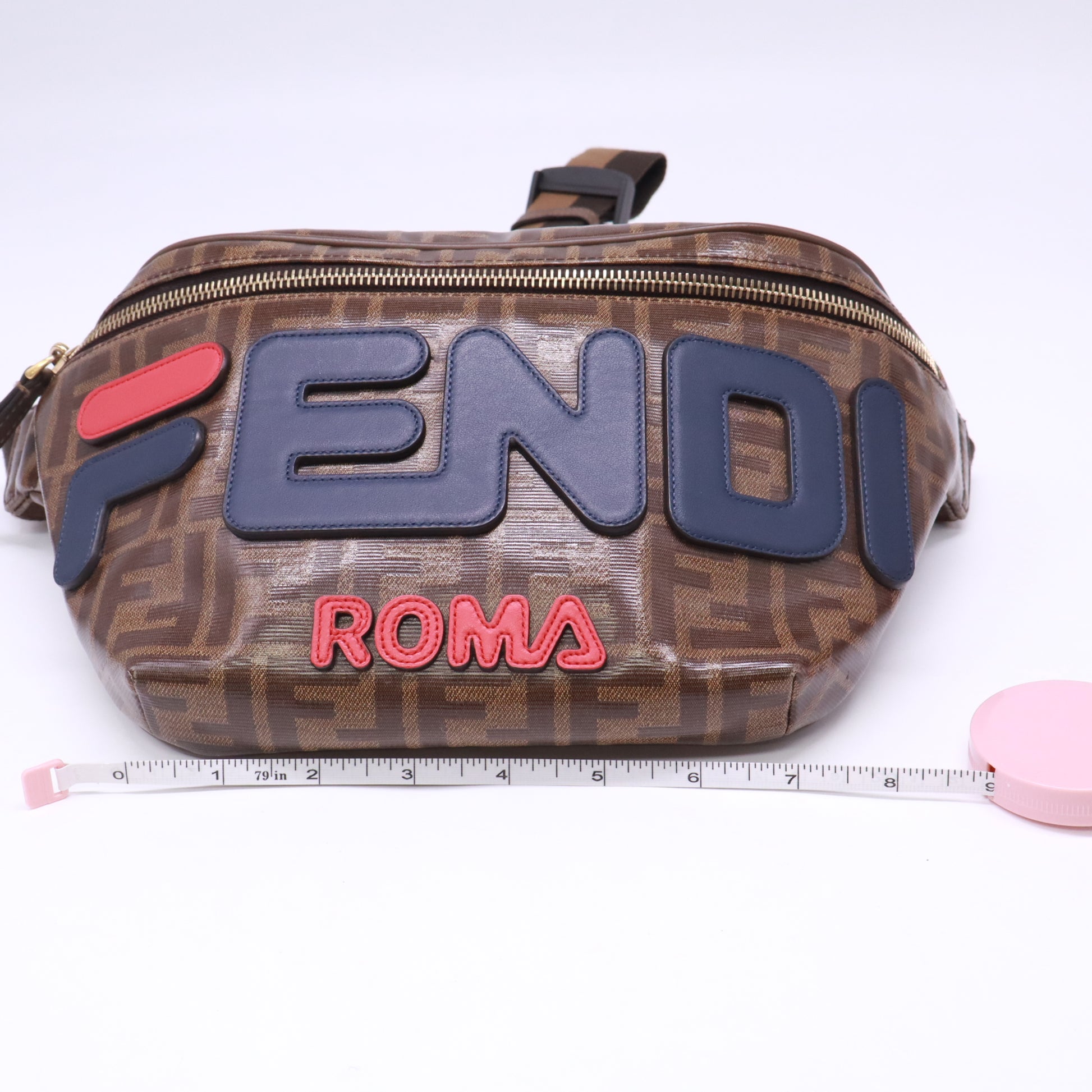 Fendi Mania Logo Waist Bag Zucca Coated Canvas Twins LDZ701