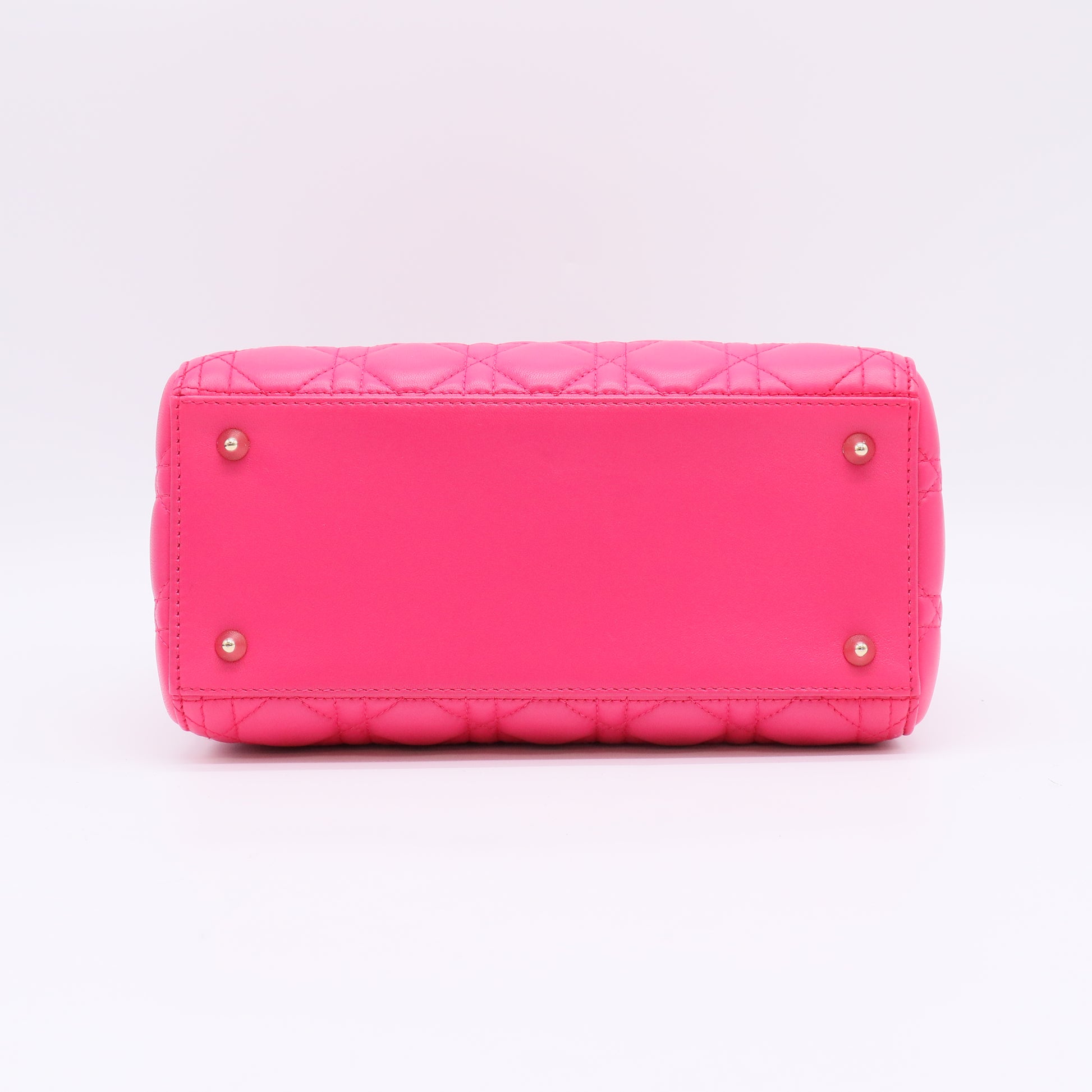 Christian Dior Medium Lady Dior Bag in Hot Pink Cannage Lambskin Leather B23020