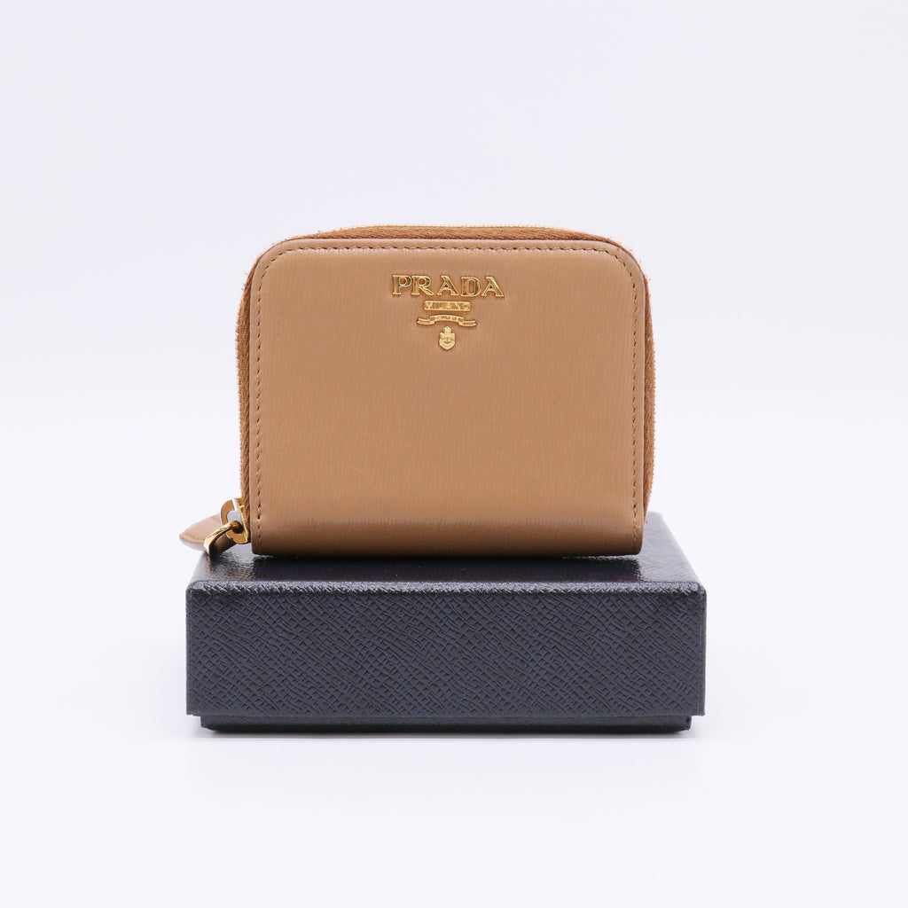 Prada Vitello Move Leather Zip Around Coin Purse W22411