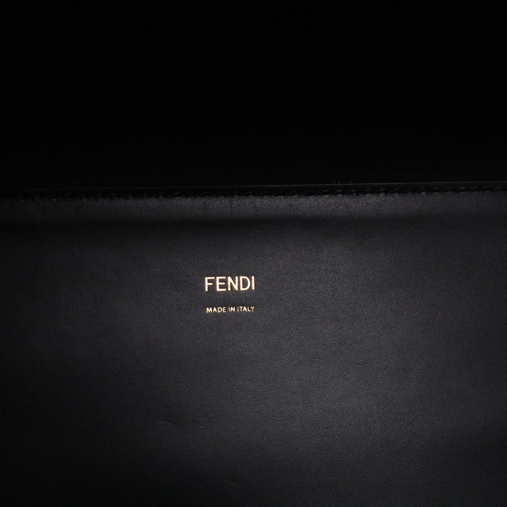 Black Leather Sunshine Large Shopper Tote Bag