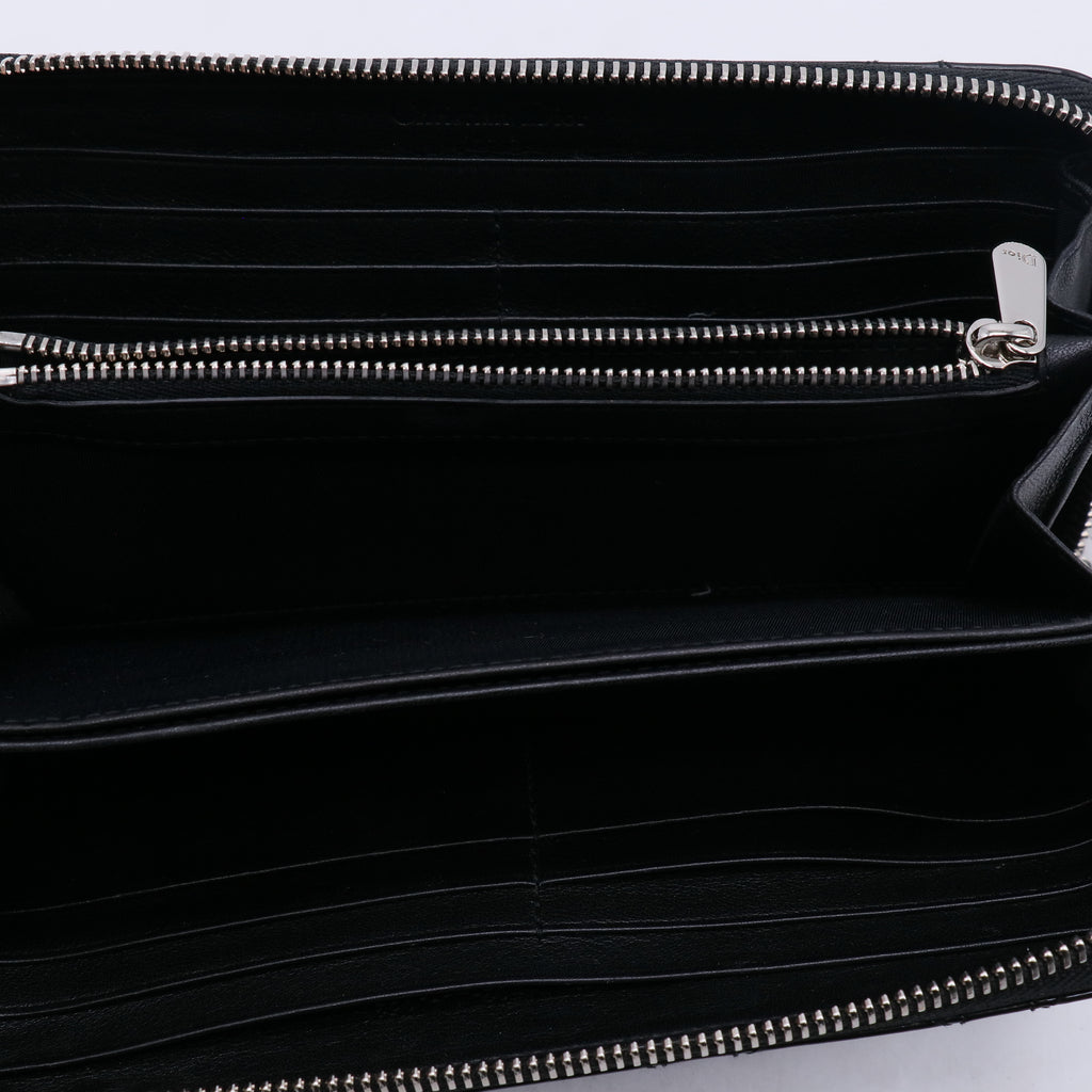 Lady Dior Voyageur Wallet in Black Cannage Patent Calfskin W21043