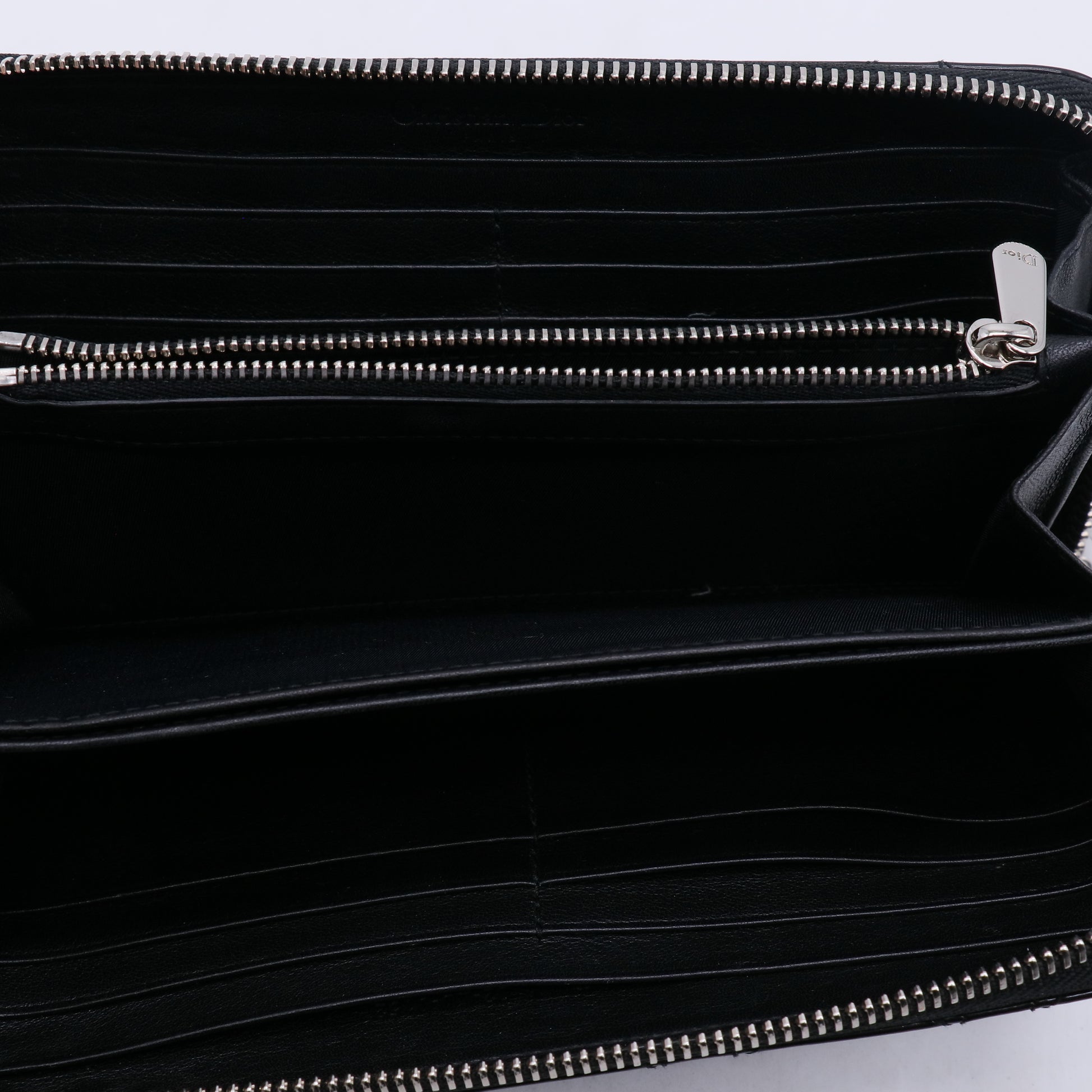 Lady Dior Voyageur Wallet in Black Cannage Patent Calfskin W21043