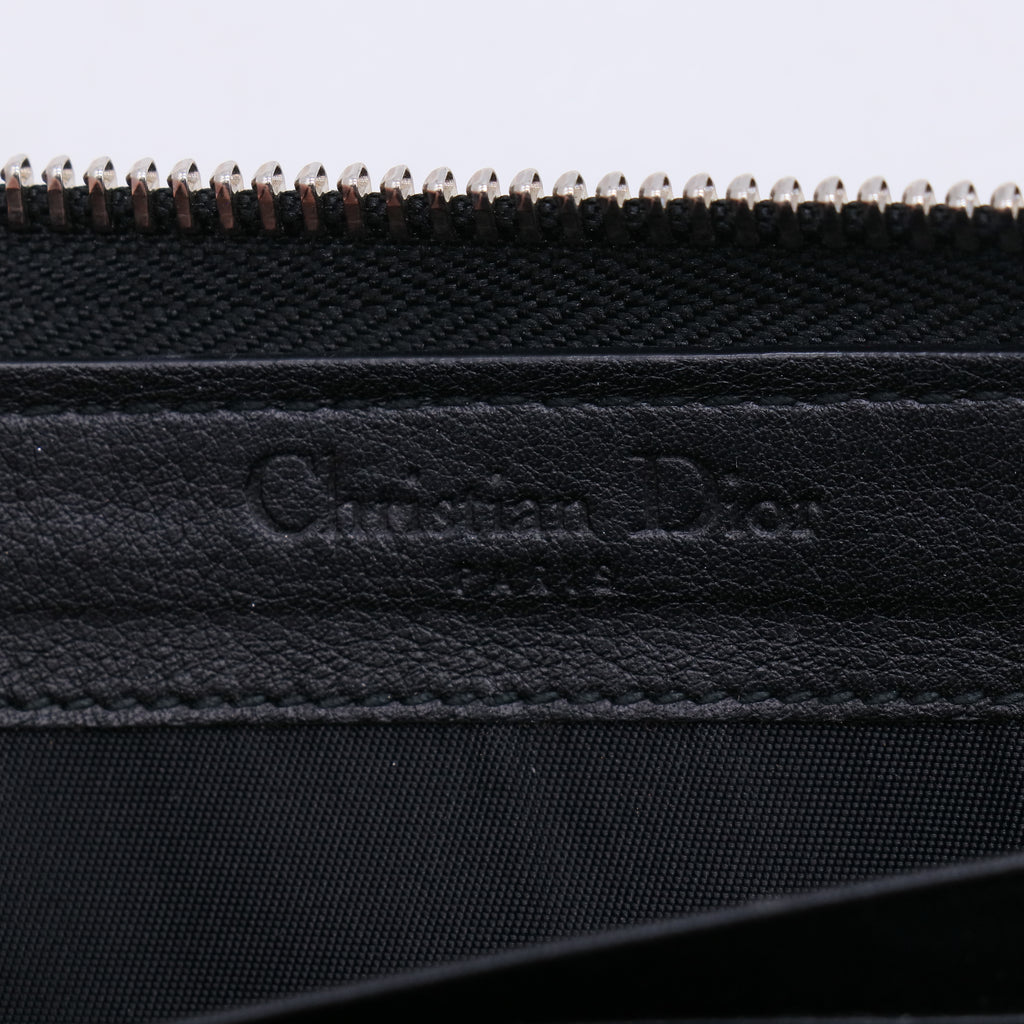 Lady Dior Voyageur Wallet in Black Cannage Patent Calfskin W21043