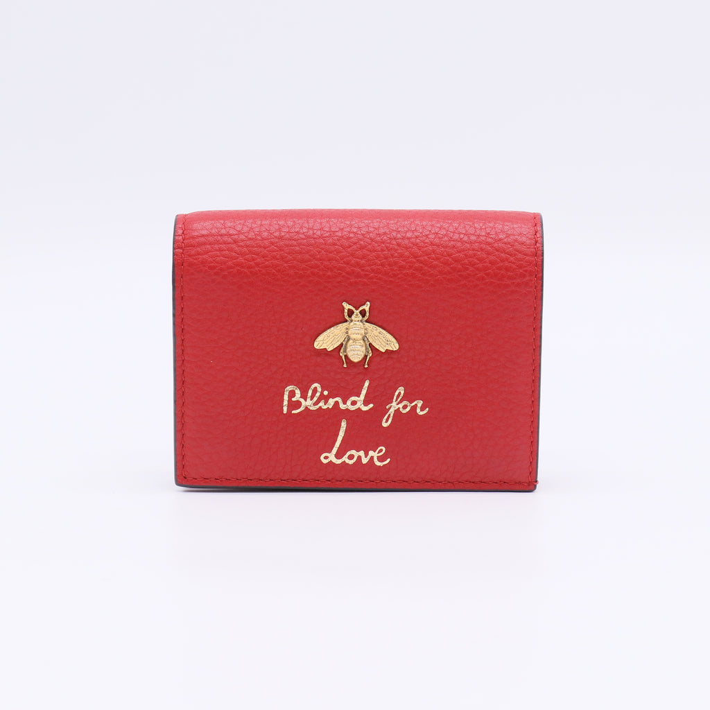 Gucci Animalier "Blind for Love" Card Case Wallet W22391