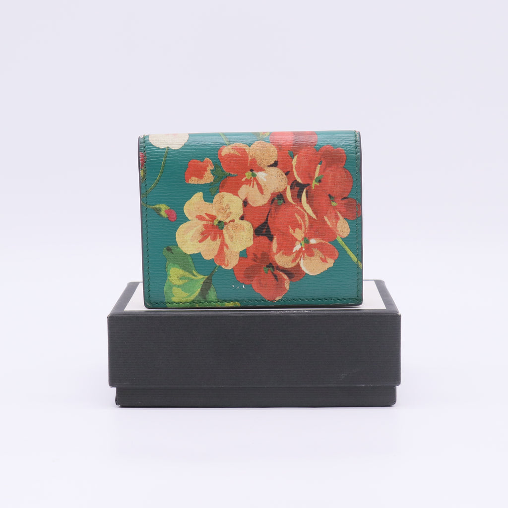 Gucci Blooms Leather Card Case Wallet W22822