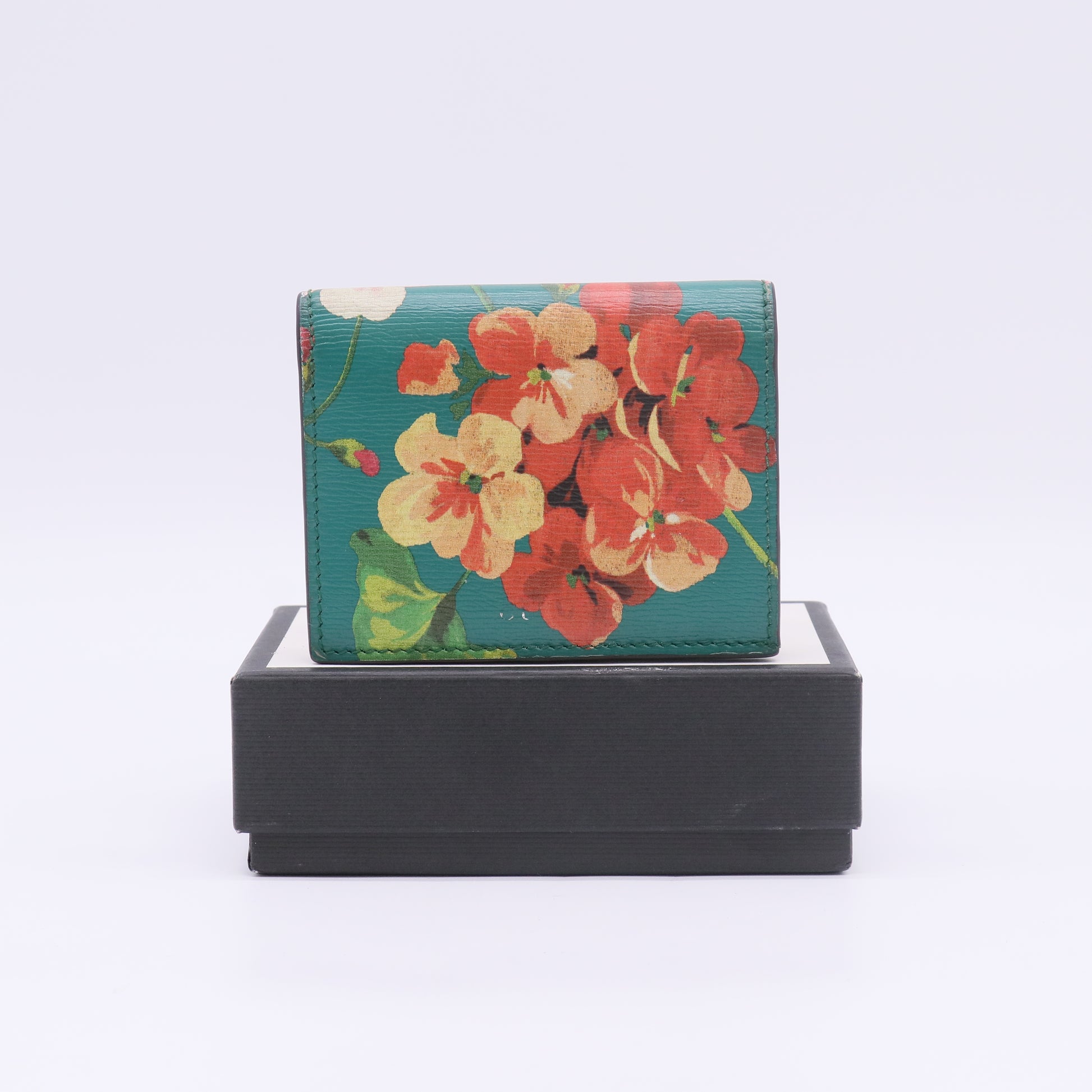 Gucci Blooms Leather Card Case Wallet W22822