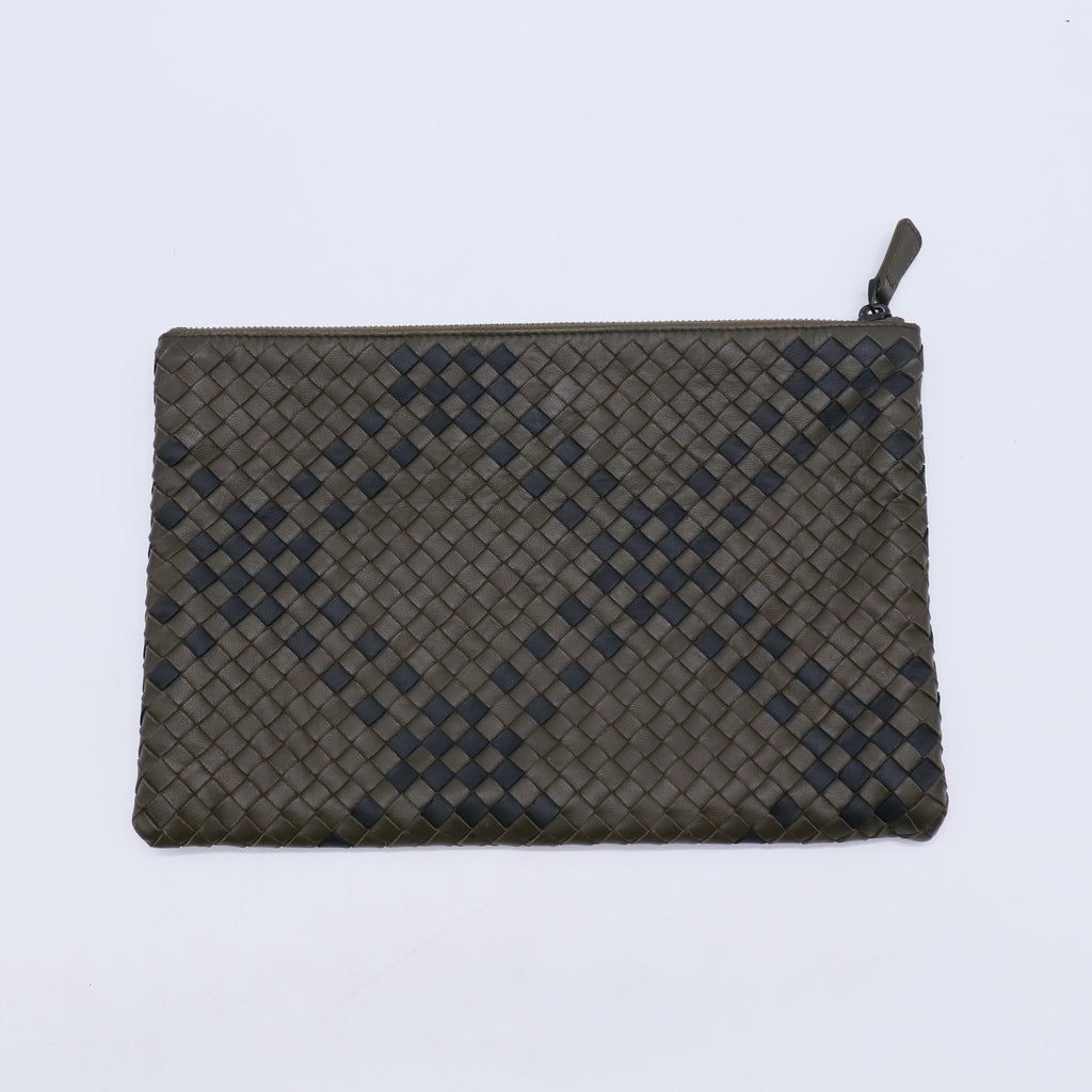 Bottega Veneta Intrecciato Checker Pouch W21003