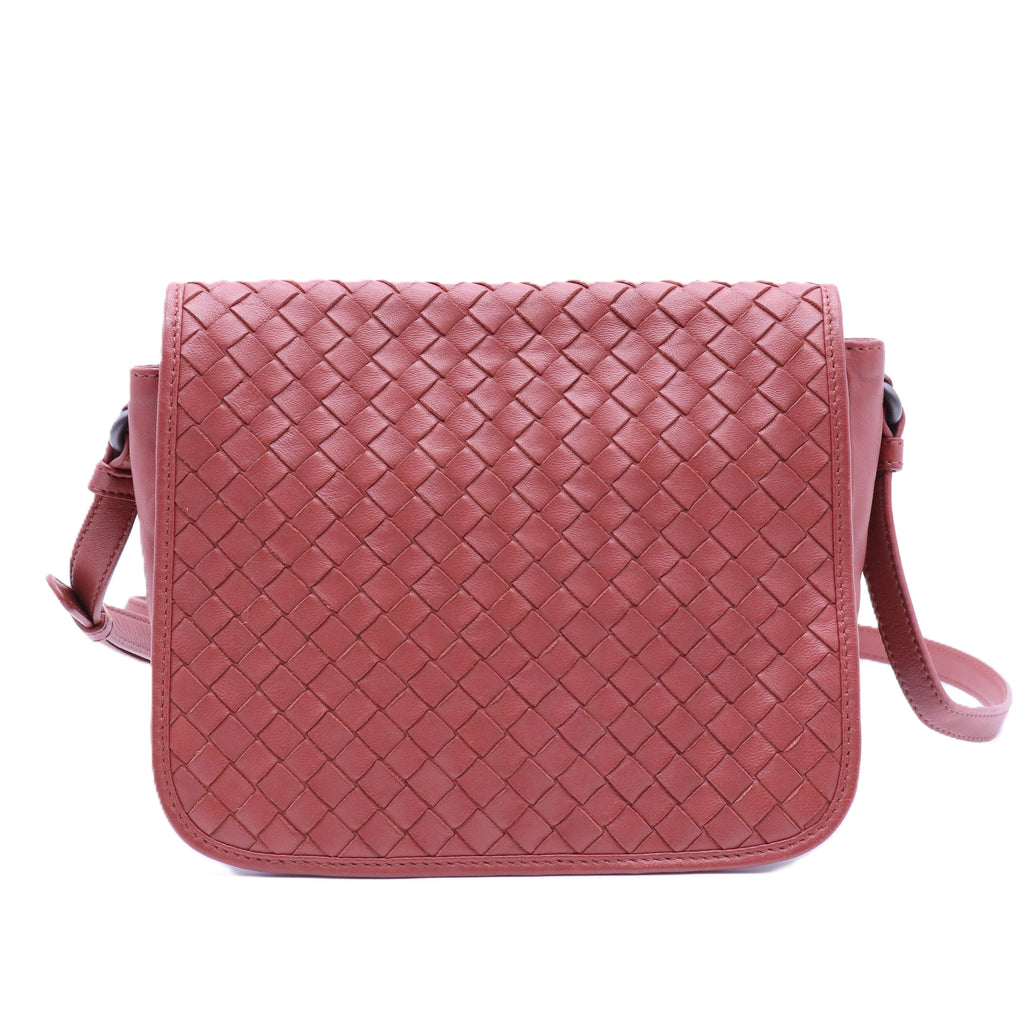 Intrecciato flap crossbody bag