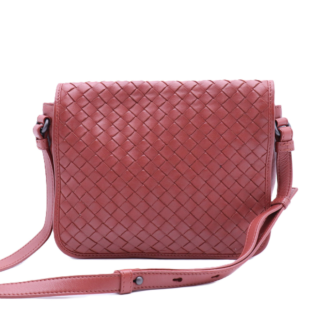 Intrecciato flap crossbody bag
