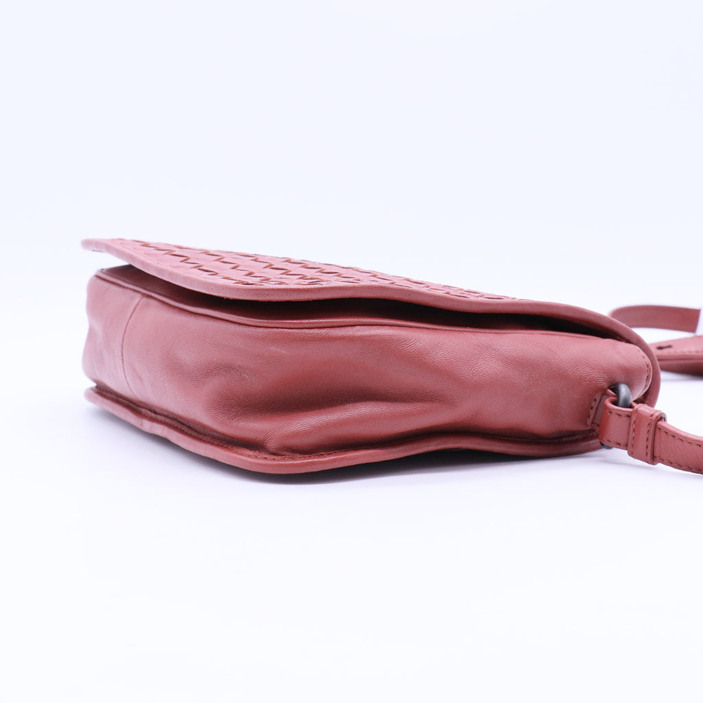 Intrecciato flap crossbody bag