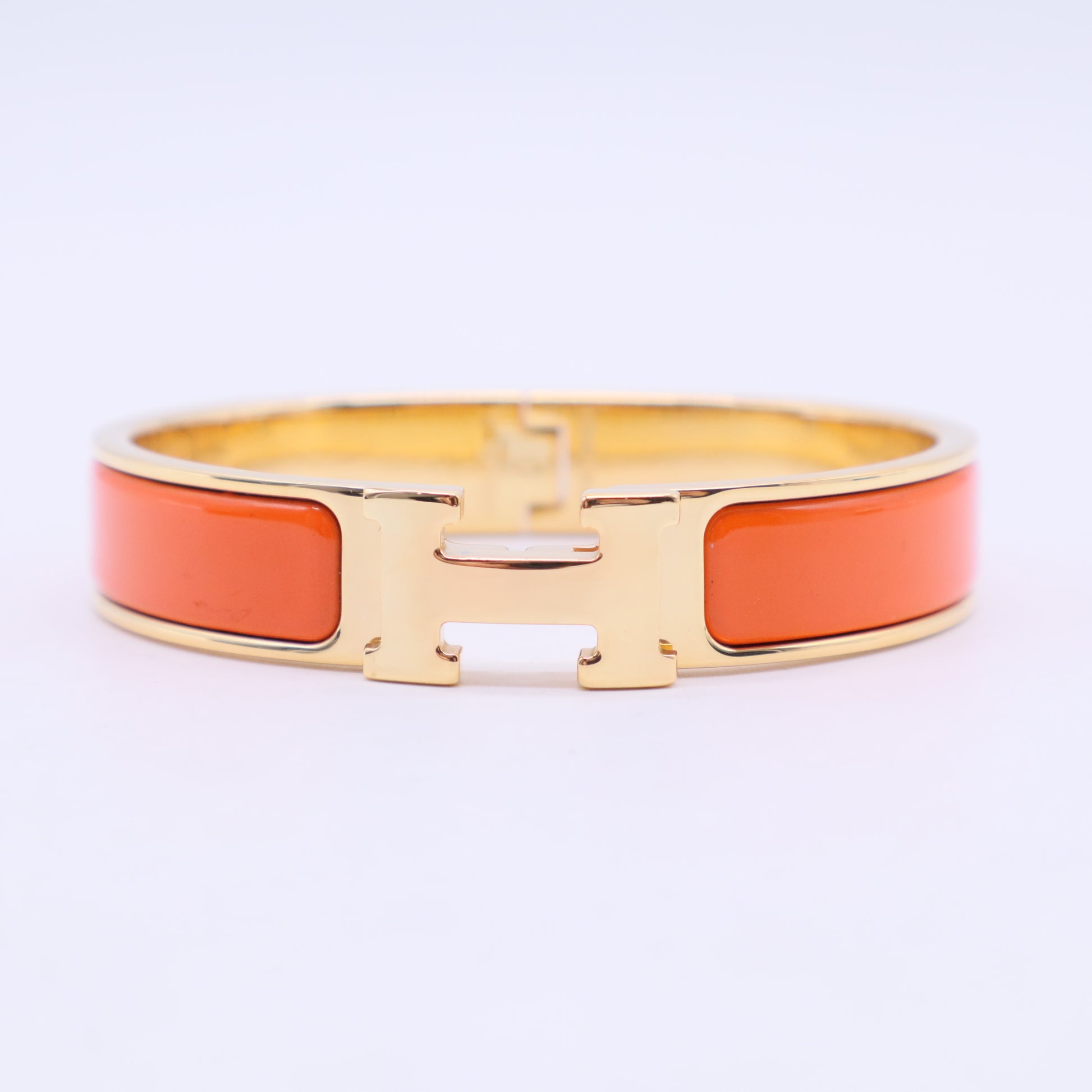 Enamel Narrow Clic Clac H Bracelet PM Orange W20090