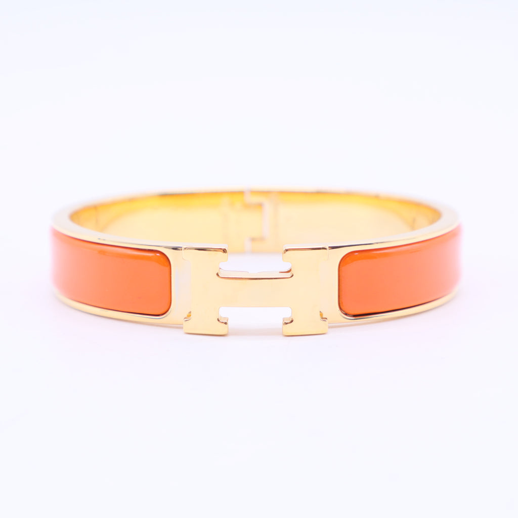 Enamel Narrow Clic Clac H Bracelet PM Orange W20091