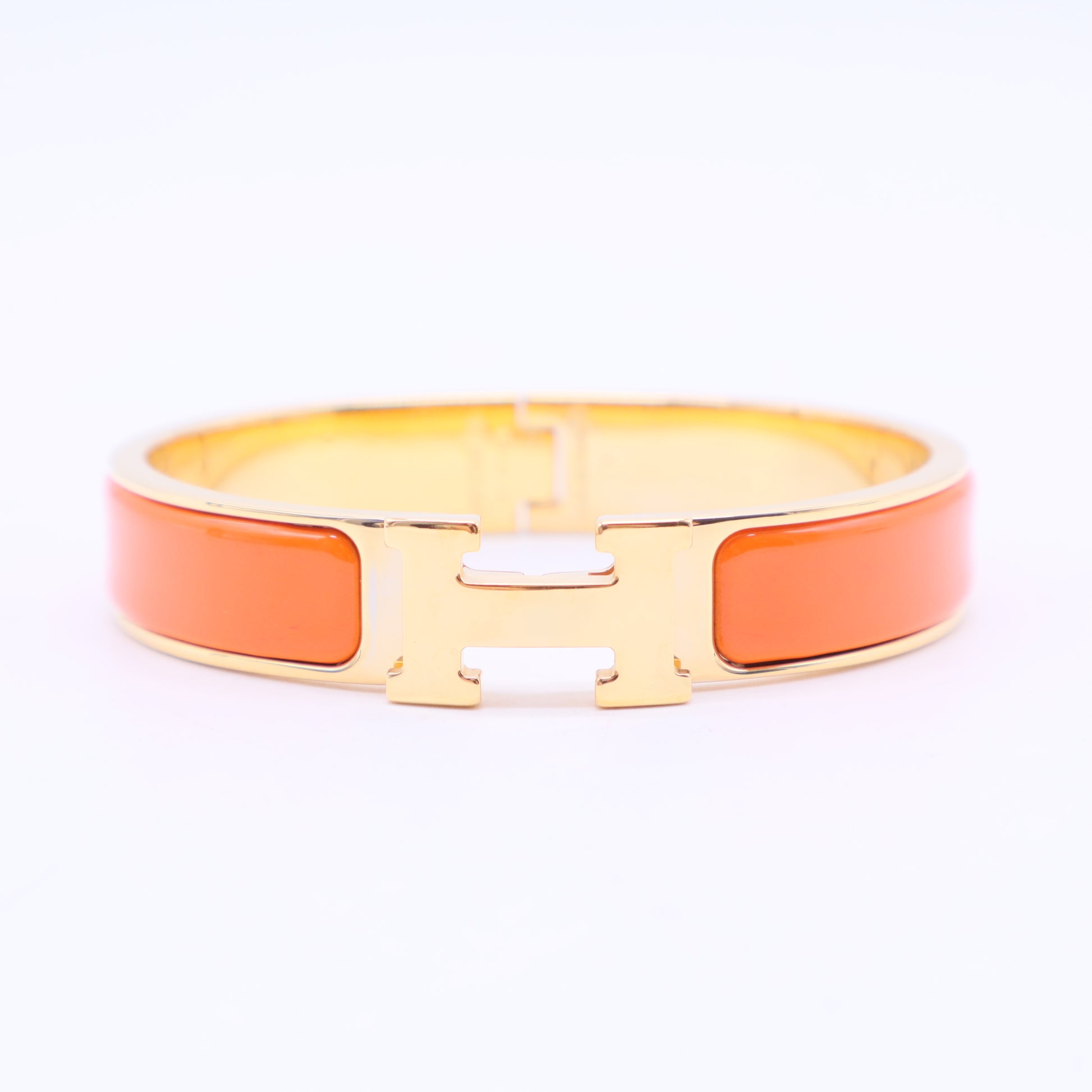 Enamel Narrow Clic Clac H Bracelet PM Orange W20091