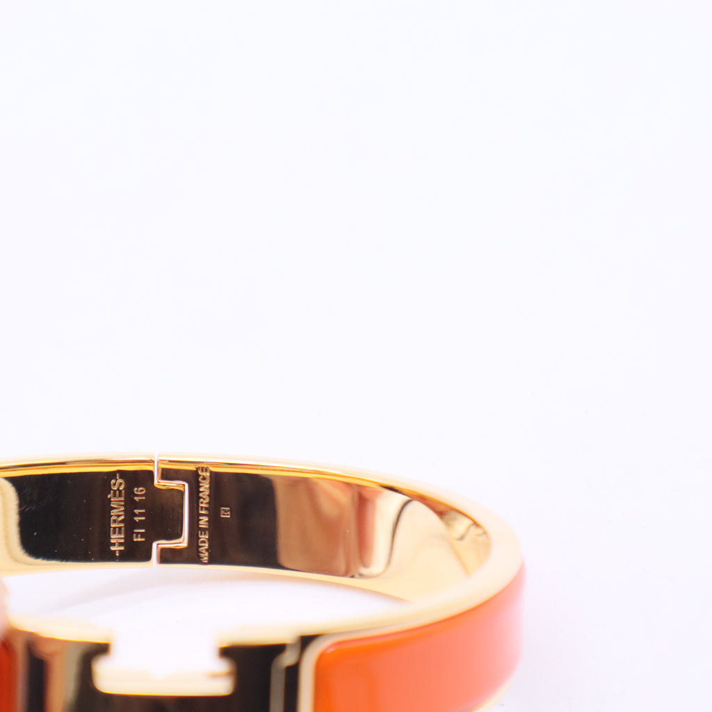 Enamel Narrow Clic Clac H Bracelet PM Orange W20091