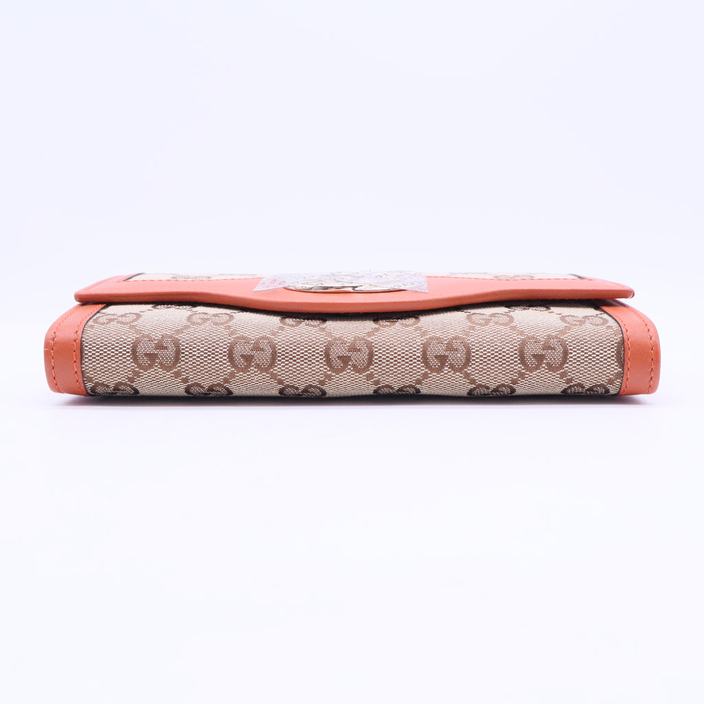 nterlocking G GG Canvas Long Wallet Brown Beige W20228