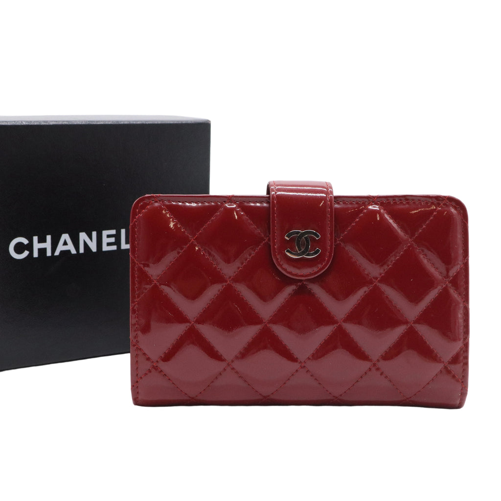 Patent CC French Wallet Red
