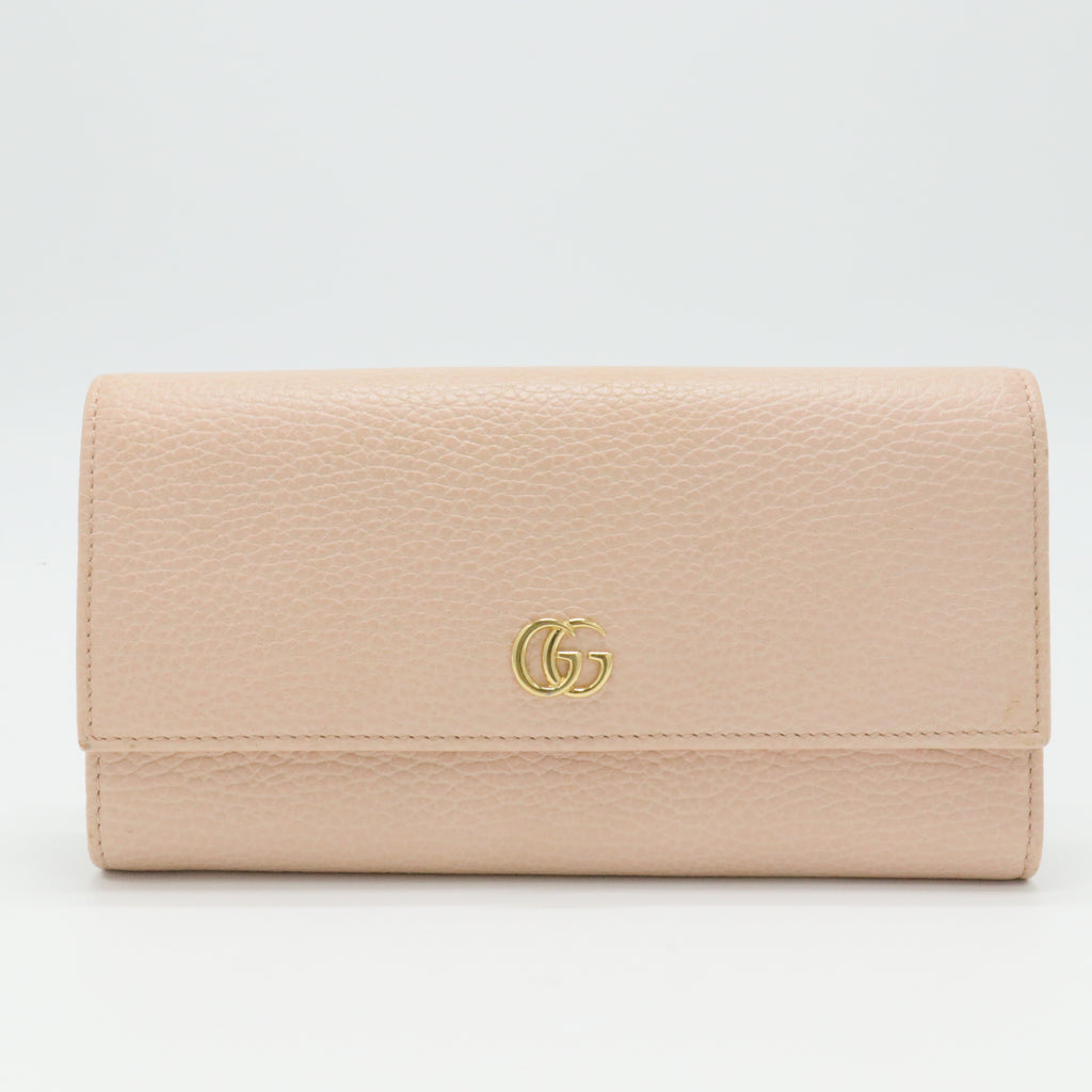 Dollar Calfskin GG Marmont Continental Wallet Perfect Pink