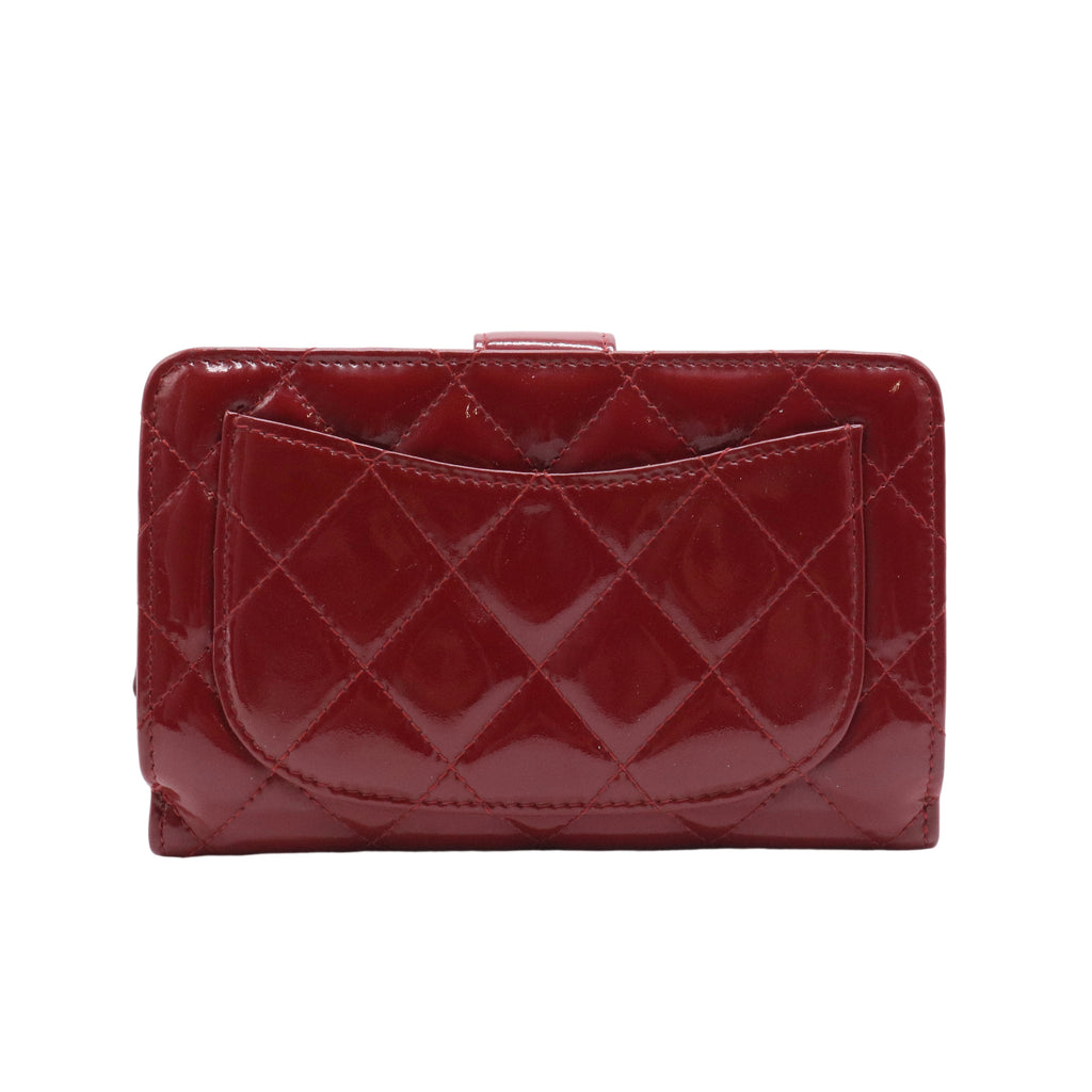 Patent CC French Wallet Red