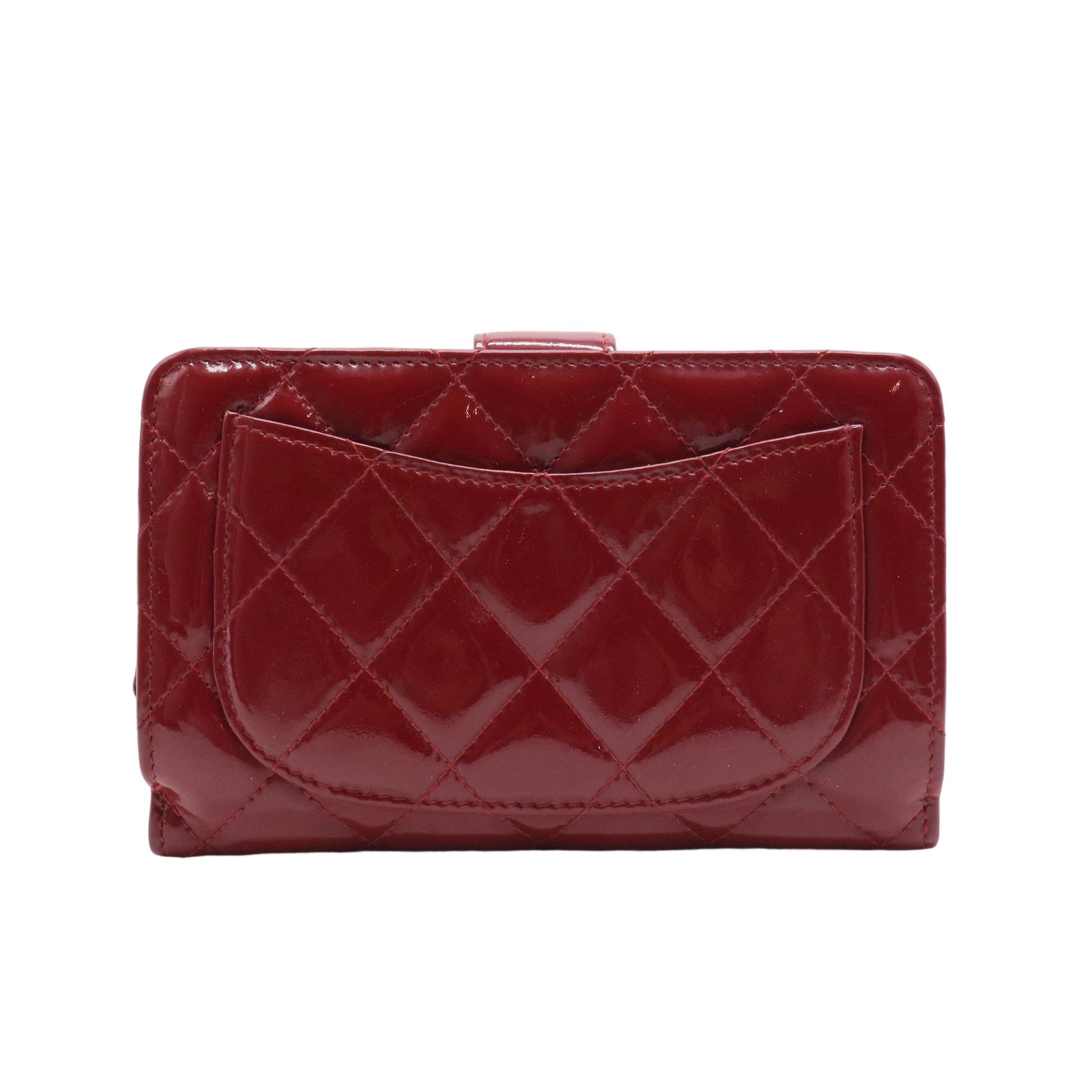 Patent CC French Wallet Red