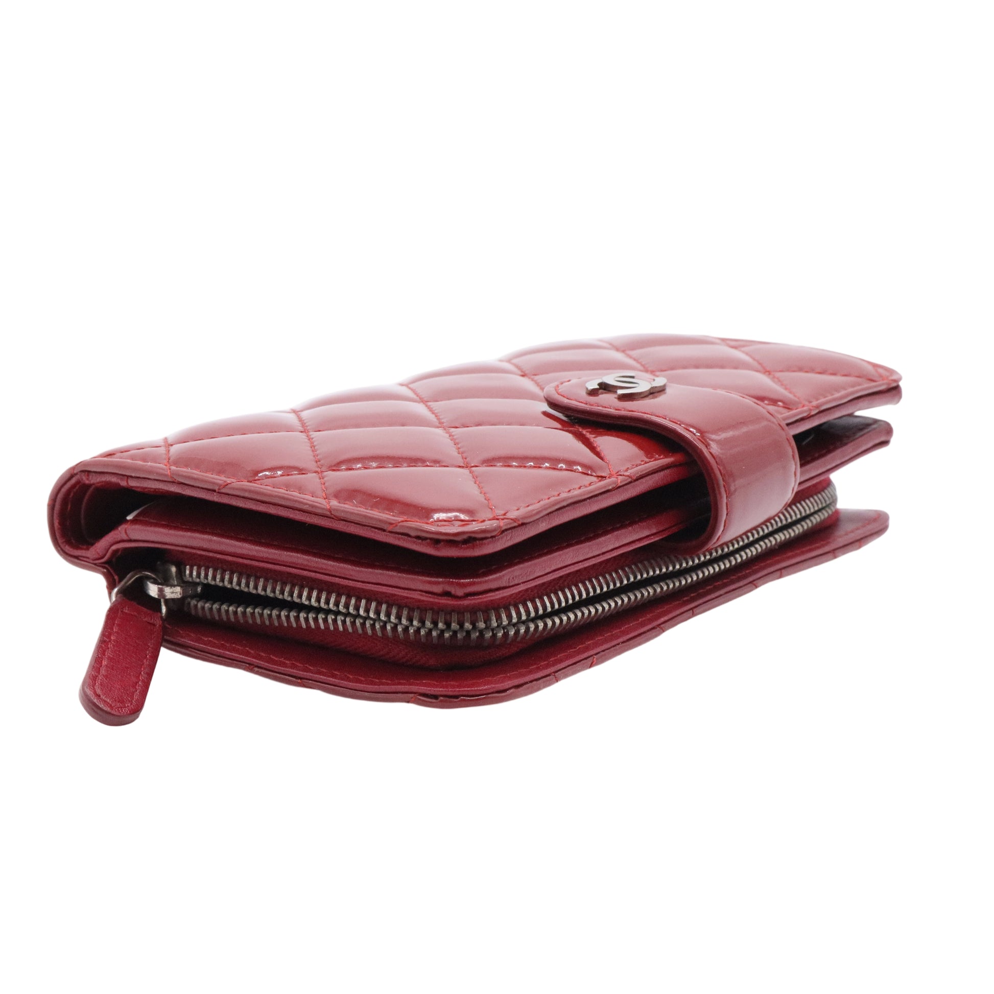 Patent CC French Wallet Red