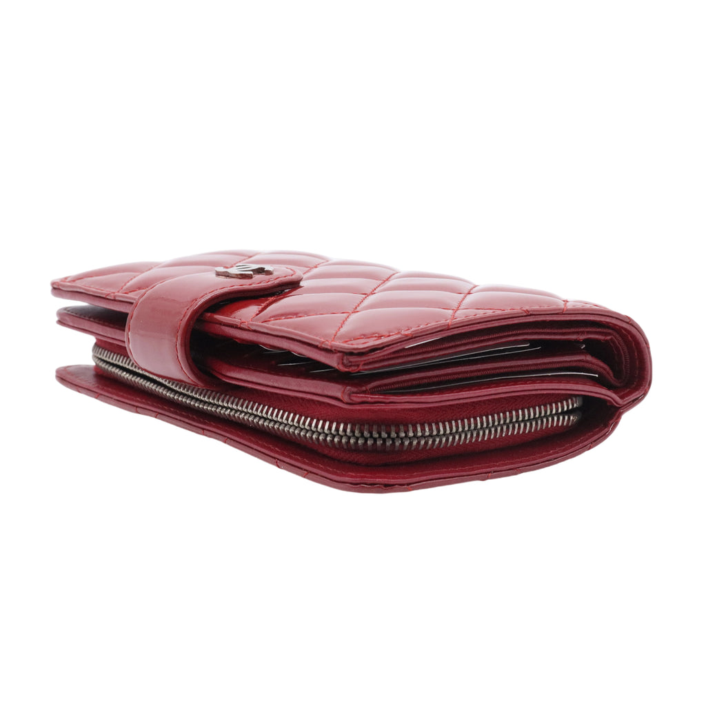 Patent CC French Wallet Red