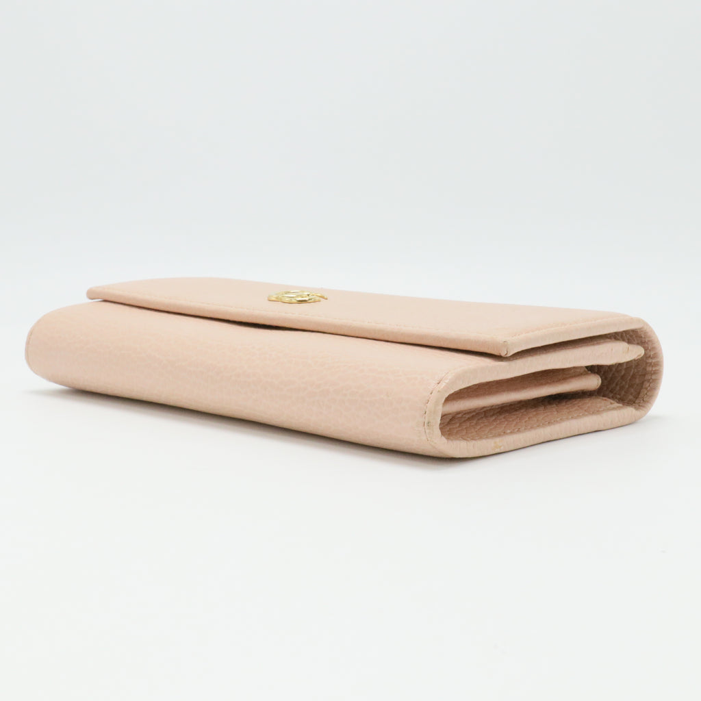 Dollar Calfskin GG Marmont Continental Wallet Perfect Pink