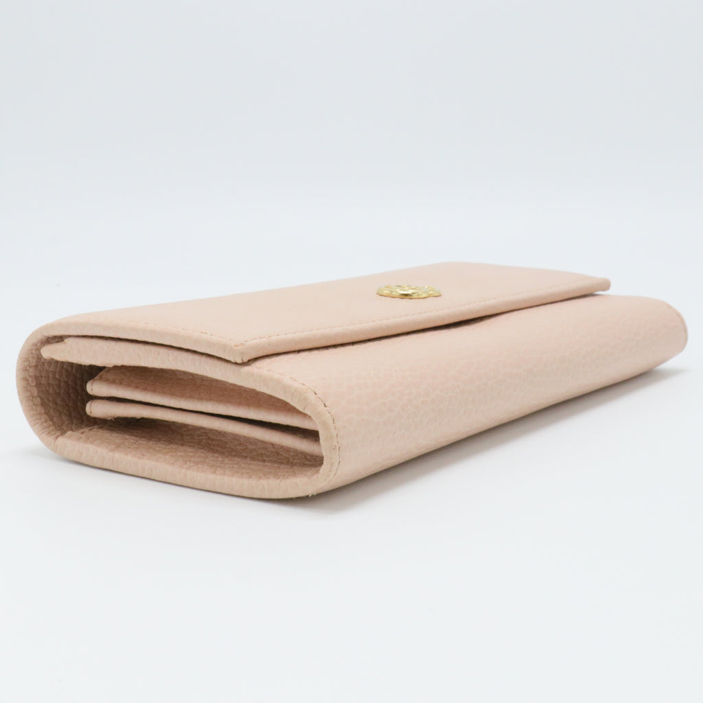 Dollar Calfskin GG Marmont Continental Wallet Perfect Pink