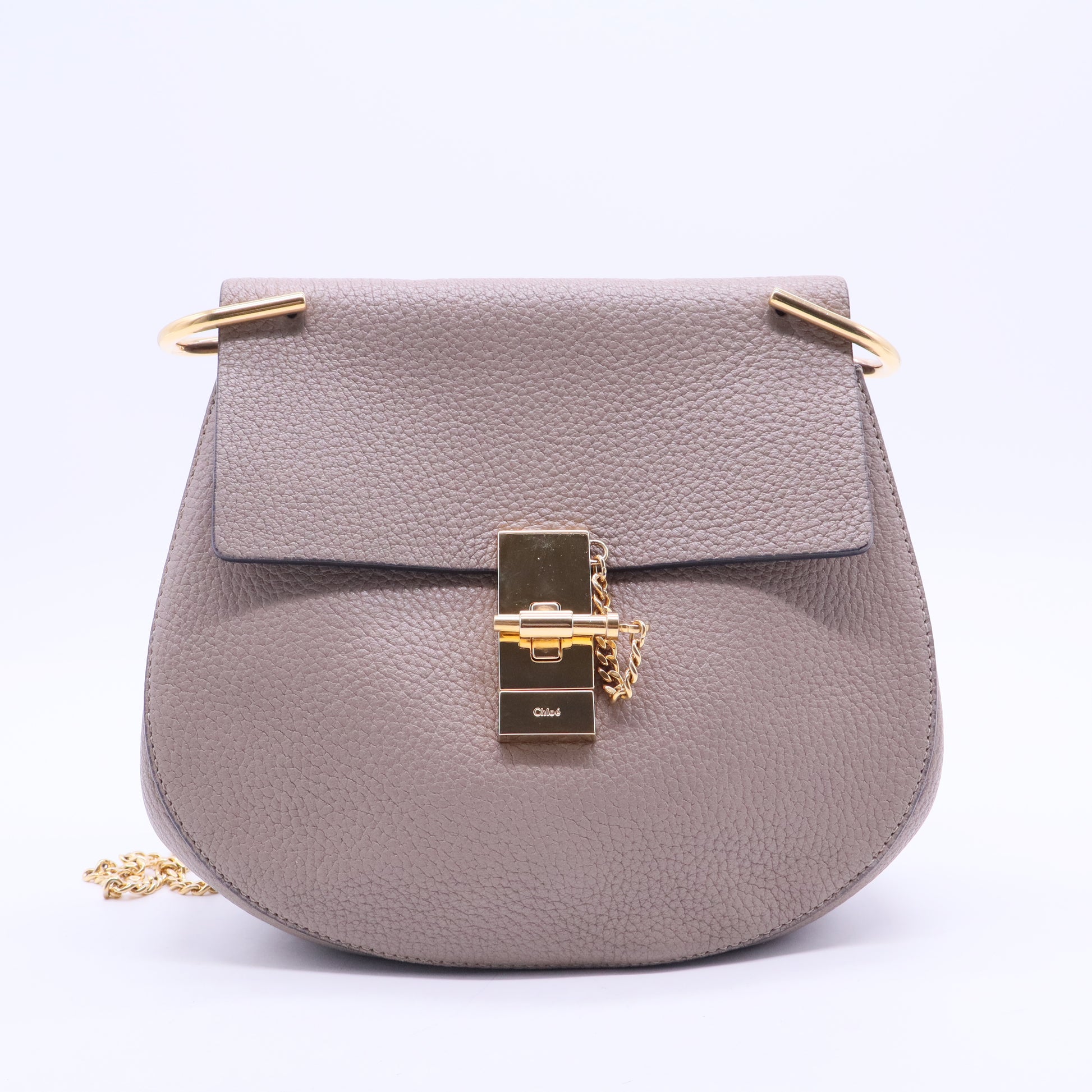 Grained Lambskin Drew Shoulder Bag Motty Grey B12320