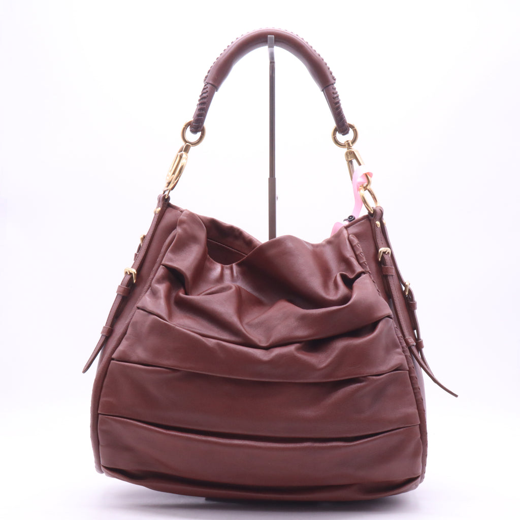 Christian Dior Lambskin Medium Libertine Hobo Brown Twins LDJ3951